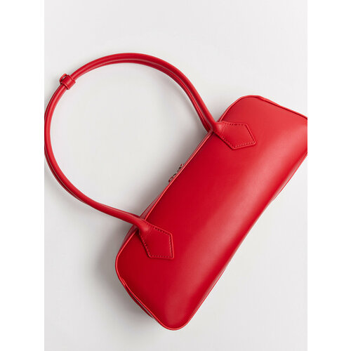 Сумка багет Befree, фактура гладкая, красный