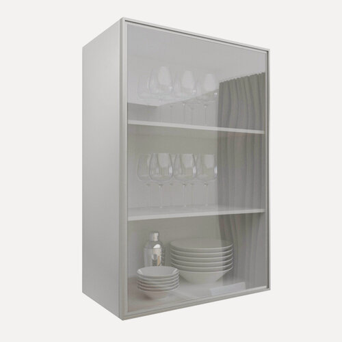 Изображение товара Фасад из алюминиевого профиля со стеклом Aluminum Glass 59,7х91,6х2 см, алюминий браш/бесцветное