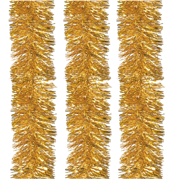 Мишура комплект 3 штуки диаметр 100мм длина 2м золотистая 592220