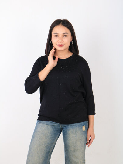 Свитер , размер 56, черный — фото 1