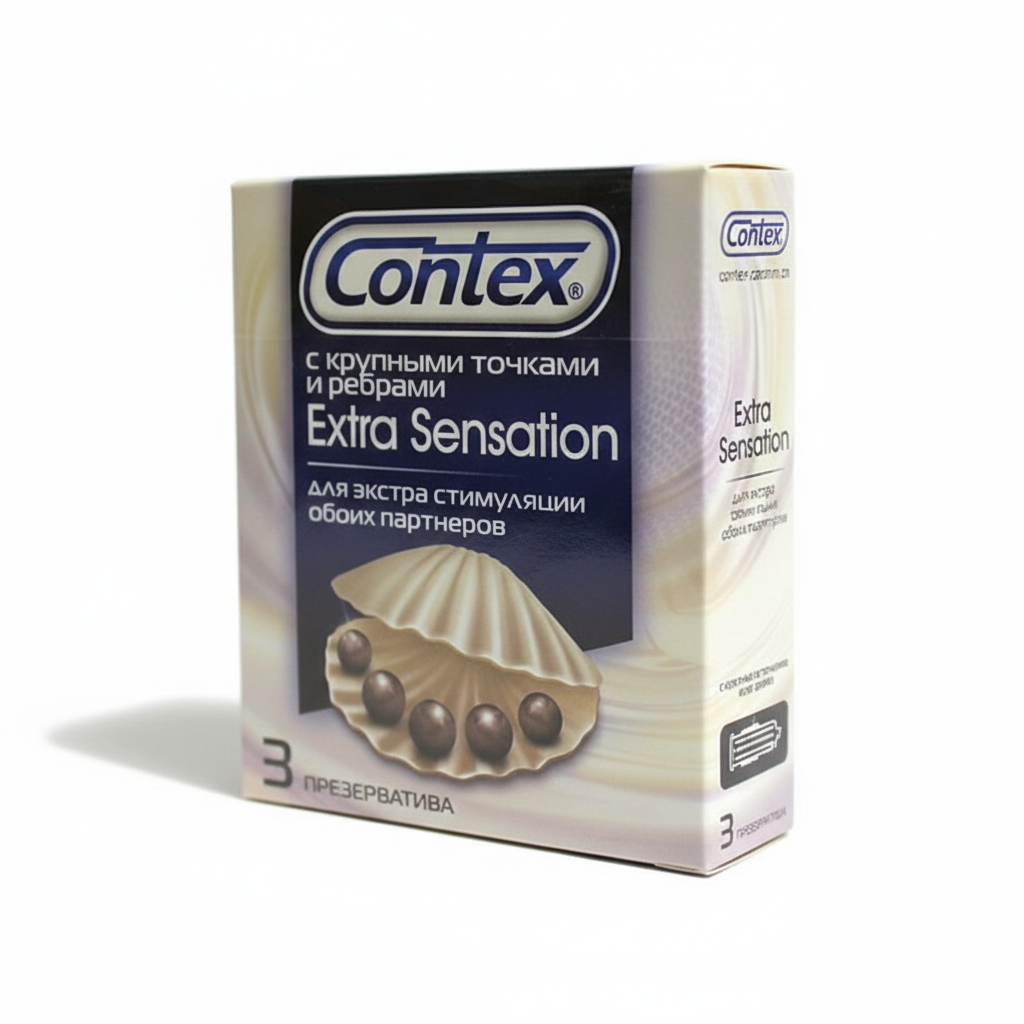 Презервативы Contex "Extra Sensation", латексные, ультратонкие, для максимального комфорта, 3 штуки
