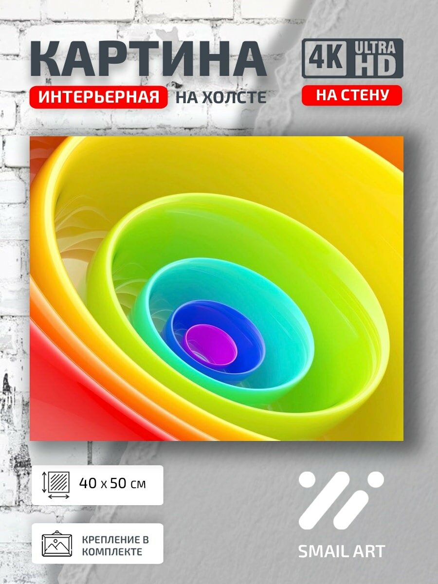 Картина на холсте интерьерная 40 на 50 на стену Color Ring для кабинета атмосфера
