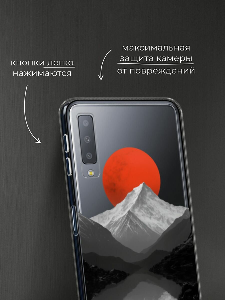 Чехол на Samsung Galaxy A7 2018 / Самсунг Галакси А7 2018 с принтом Белая гора 2, прозрачный — фото 1