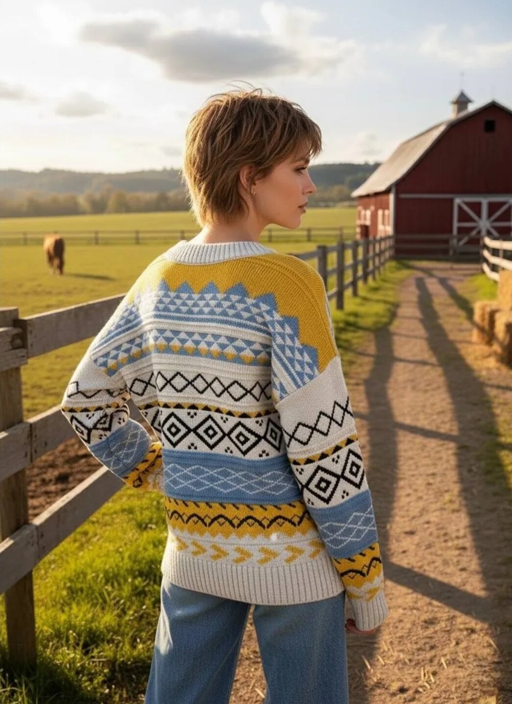 Свитер JoveMod, размер onesize, , бежево-желтый — фото 1