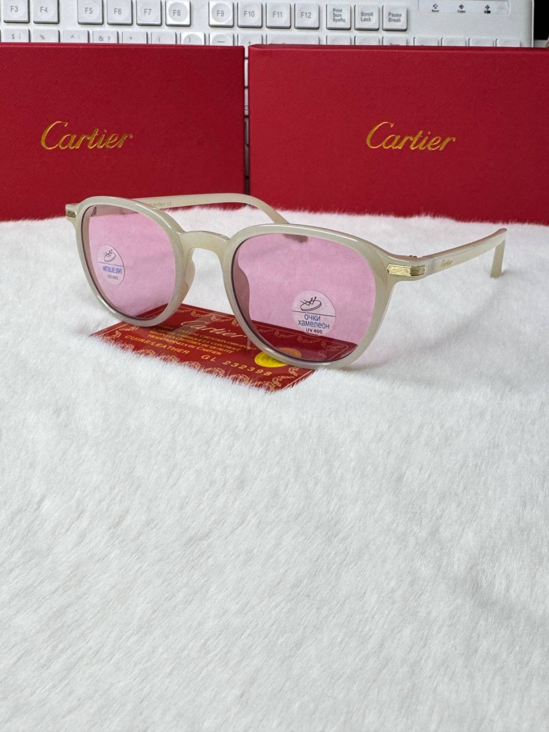 Солнцезащитные очки Cartier, бежевый — фото 1