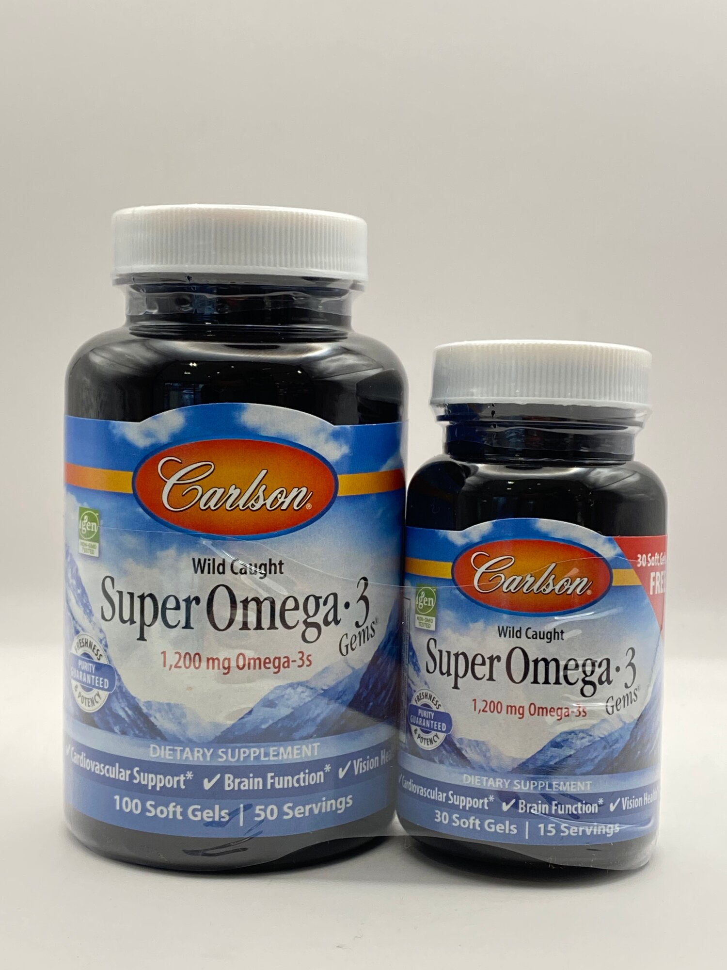 Carlson, Super Omega-3 Gems®, высокоэффективные омега-3 кислоты из рыбы дикого улова, 100 + 30 капсул