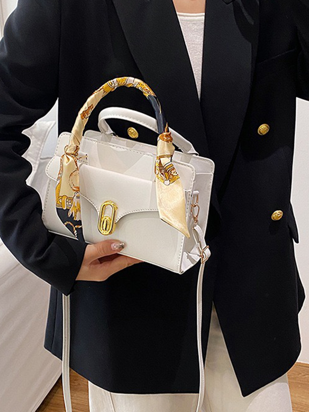 Сумка  Сумка женская, через плечо, тоут, А4, белый — фото 1