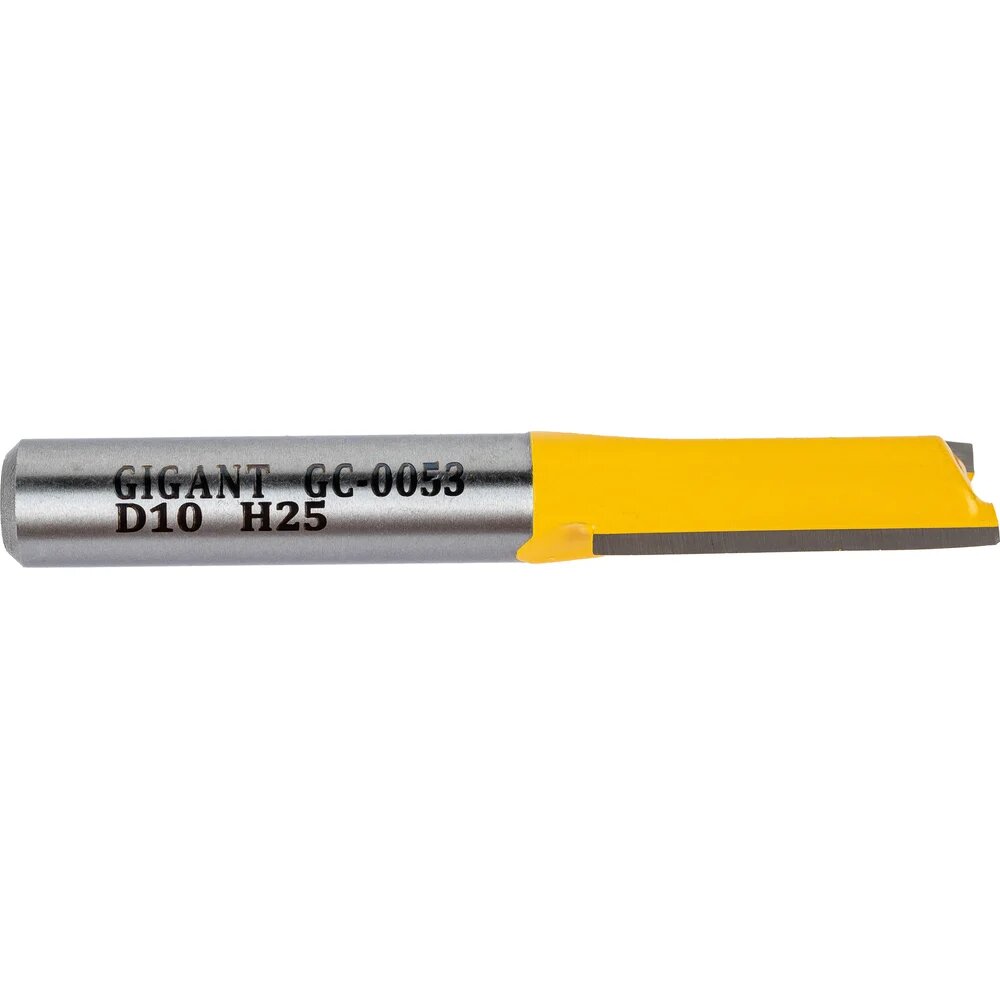Фреза пазовая прямая D10 мм, H25 мм, хвостовик 8 мм Gigant GC-0053 — фото 1
