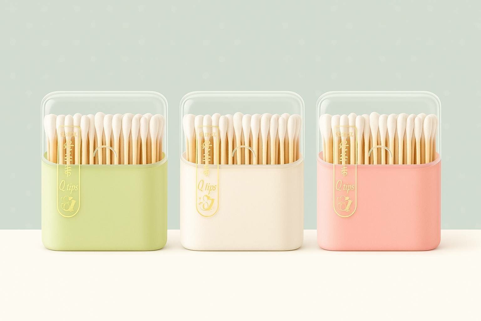 Ватные палочки для чистки ушей 200 шт, бамбуковые, деревянные, экологичные, 200 штук , крассивом упаковке