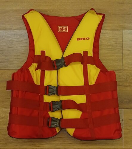 Изображение товара Жилет Спасательный - Страховочный BRIG Inflatable Boats (размер XL-XXL) - вес 90-110 кг Красно-Желтый