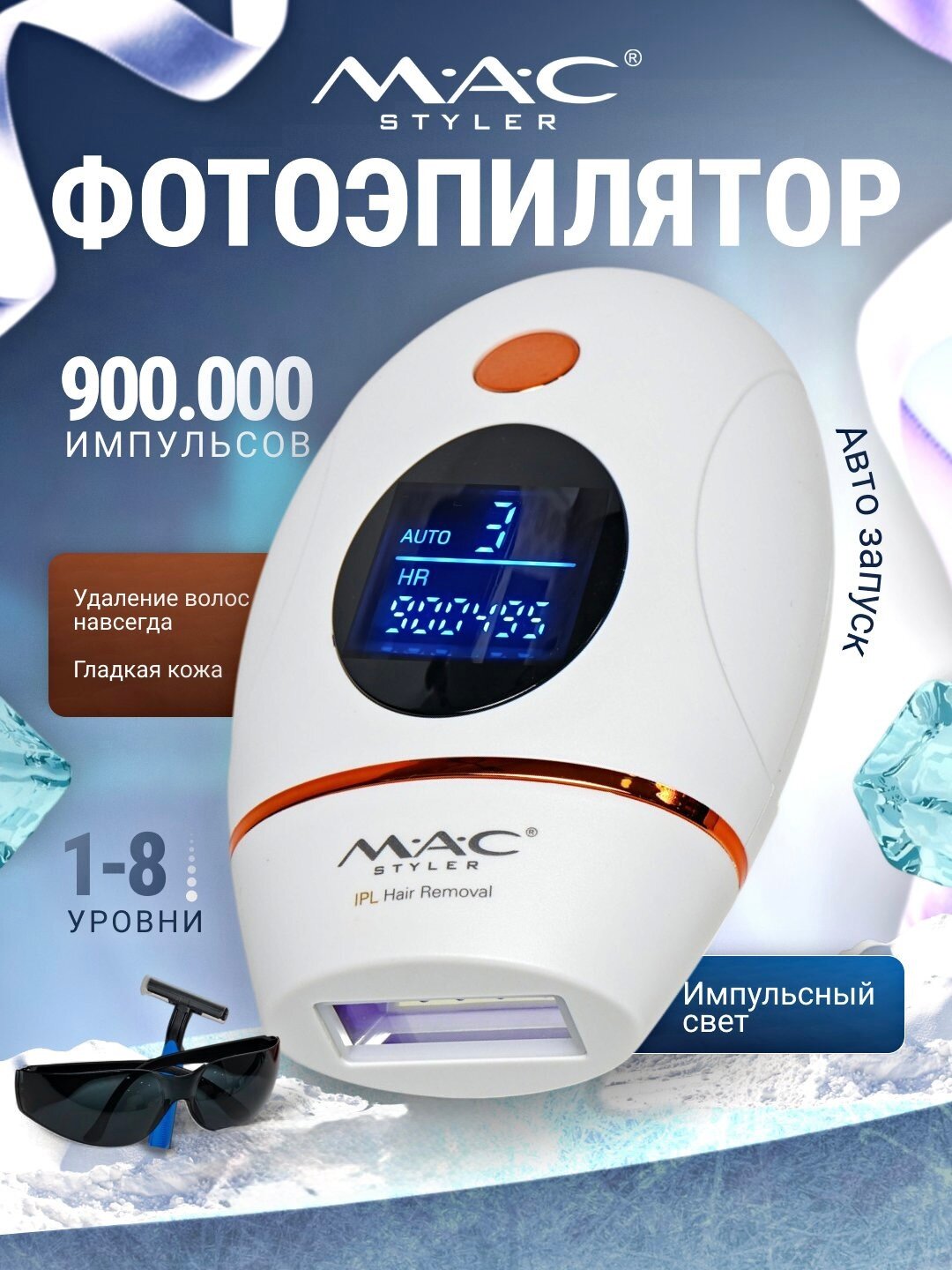 Эпилятор MAC Styler MC-P33, интенсивный импульсный свет, для домашнего использования.