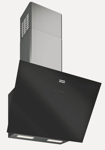 Изображение товара Franke Lens 50 BK/SS наклонная вытяжка, Цвет черный/сталь, Ширина 49 см, Производительность 1000 м3/ч, 3 скорости, Режимы отвод и циркуляция, Периметральное всасывание, Сенсорное управление