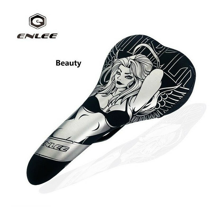 Седло велосипедное Enlee DS-20 Girl фитнесс/спорт, MTB, с принтом "девушка", унисекс.