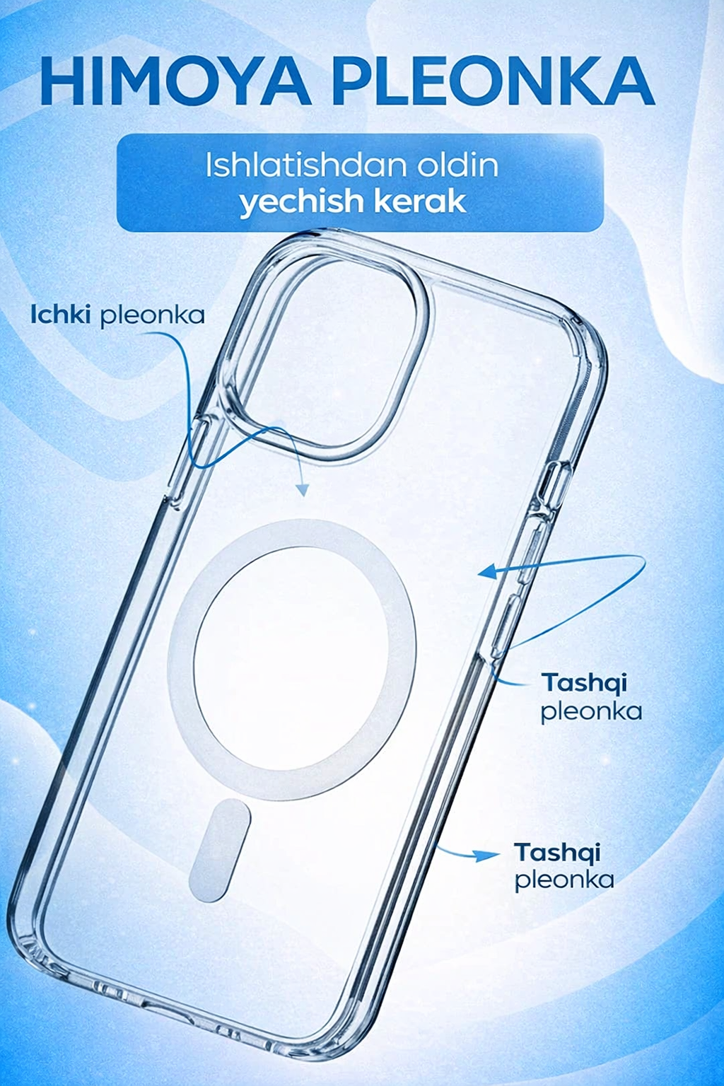 IPhone 14 pro max Прозрачный силиконовый чехол с MagSafe – надёжная защита и удобство — фото 1