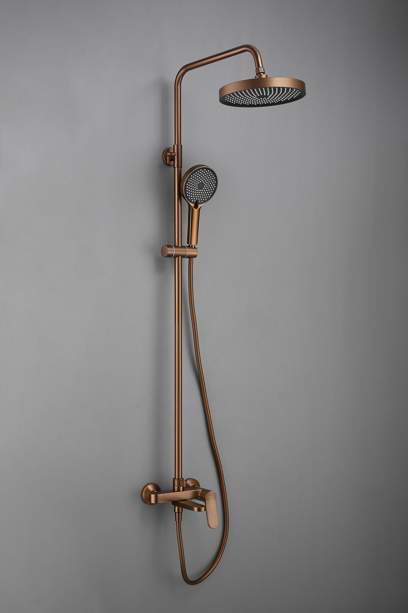Душевой комплект с тропическим душем и смесителем, розовое золото Belz B24786-2