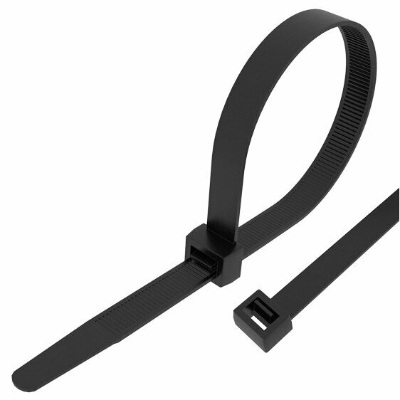 Хомут нейлоновый (кабельная стяжка) Rexant 07-0101 черный 2.5 х 100мм (100 штук)