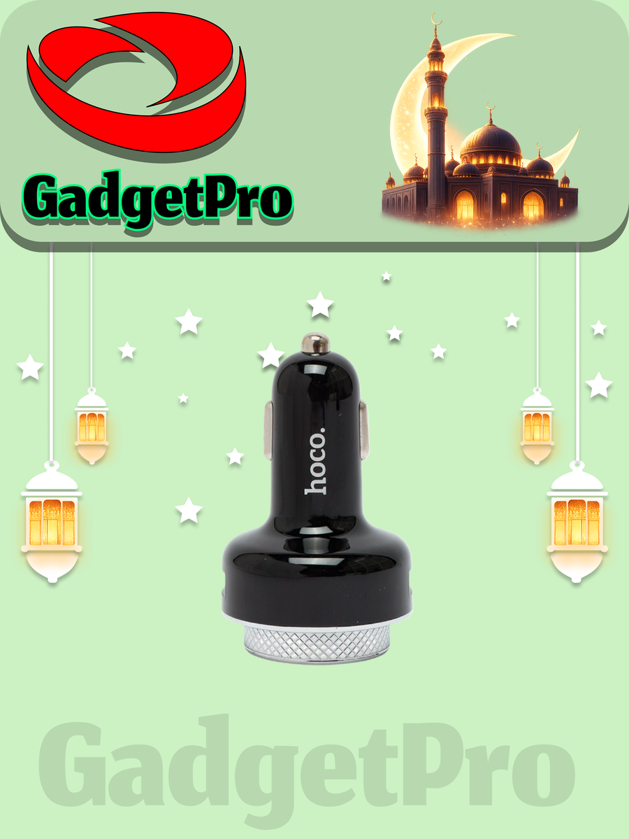 Автомобильное зарядное Hoco DGC16 с FM-трансмиттером: USB, Bluetooth, быстрая зарядка, для телефона и авто.