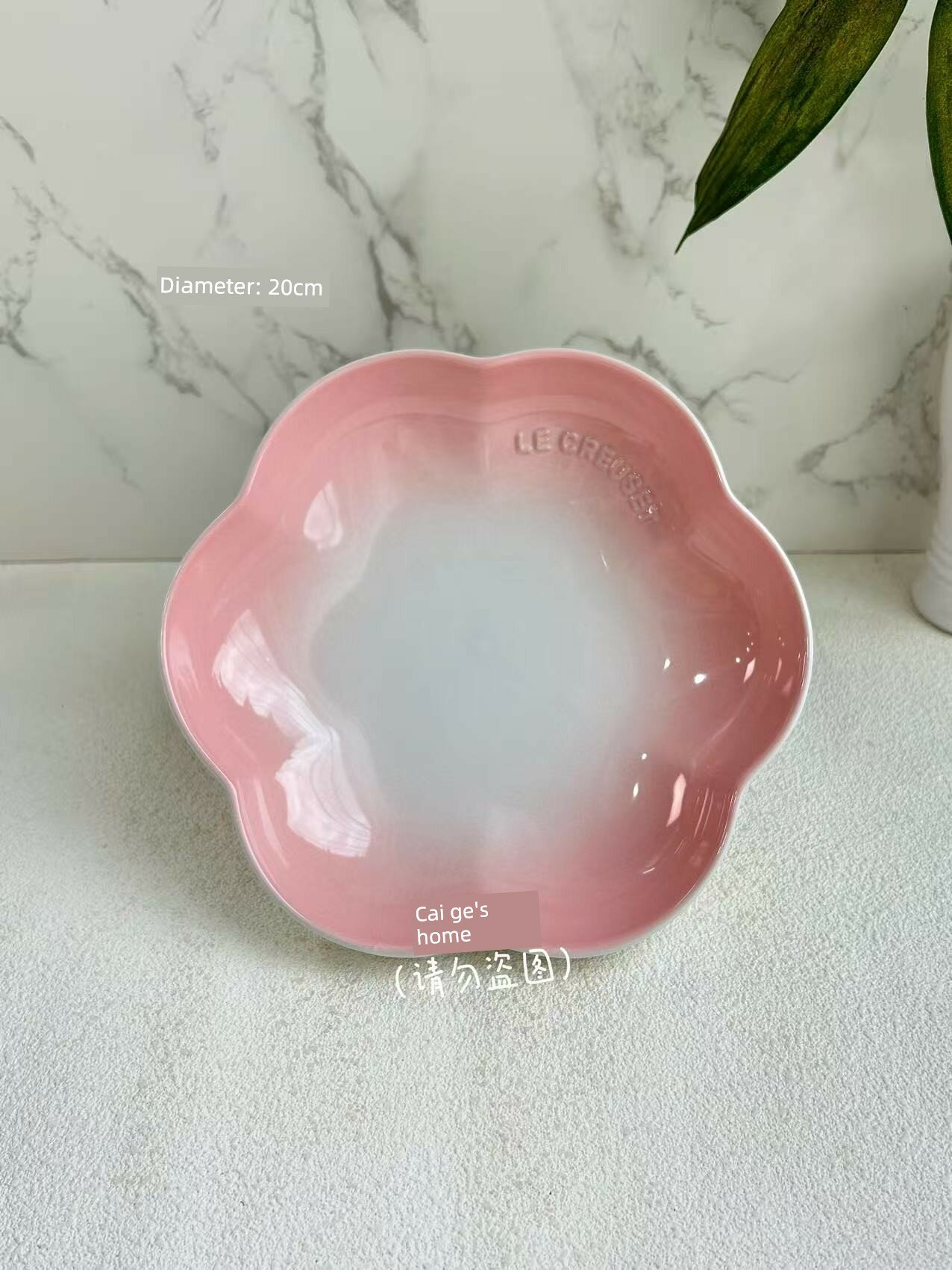 Le Creuset Flower Season Series Большая Чаша с Цветком, Розово-Белый, 1 Шт Керамическая Посуда