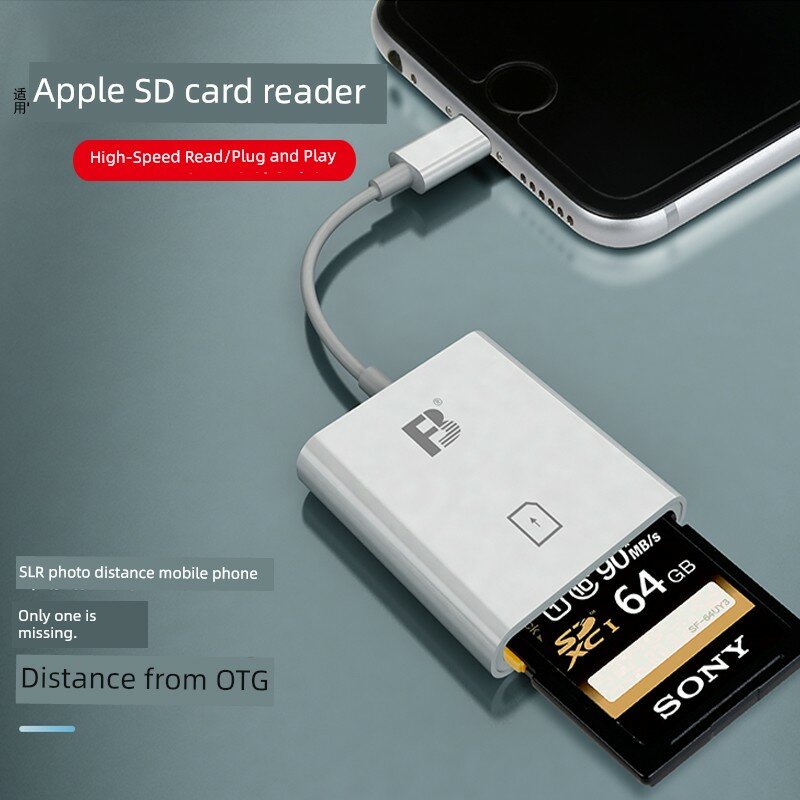 Apple USB 2.0 SD-карточный ридер с OTG-адаптером для iPhone, iPad, Mac - Подключение без настроек, высокая скорость