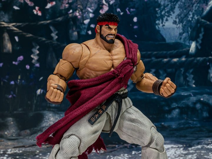 Street Fighter 6 Ryu 1/12 фигурка, артикуляция, 4 головы, 5 пар рук, Hadouken эффект, база