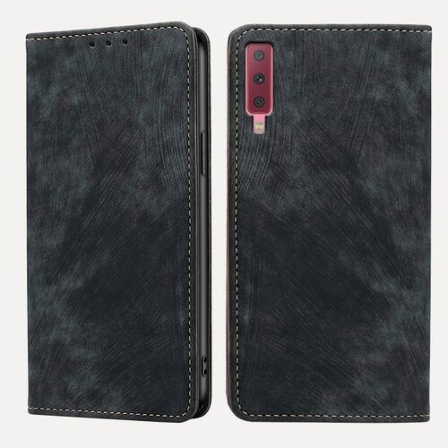 Изображение товара Чехол-книжка MyPads для Samsung Galaxy A7 (2018) черный мягкое прикосновение