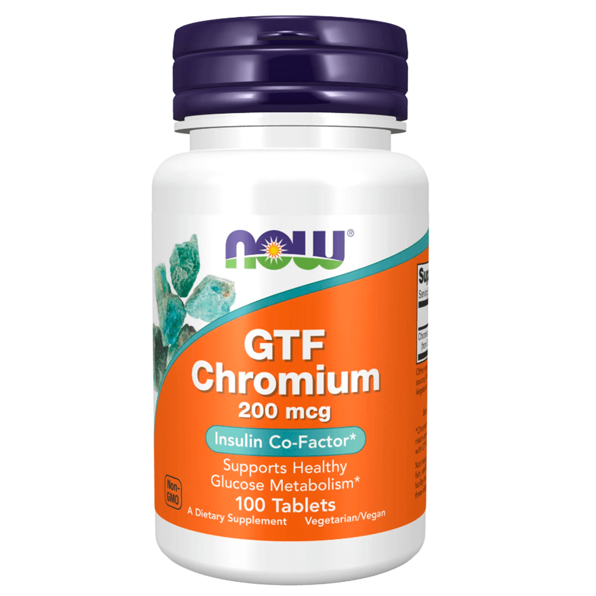 Хром, GTF Chromium, 200 мкг, 100 таблеток, NOW