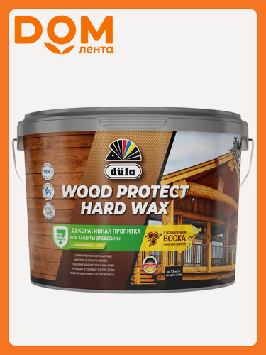 Изображение товара Пропитка Dufa Wood Protect Hard Wax для внутренних и наружных работ белоснежный 9л
