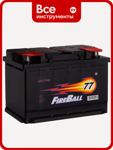 Изображение товара Аккумулятор FIRE BALL 6ст 77 NR с кальциевой технологией, обратной полярностью, для легковых и грузовых автомобилей