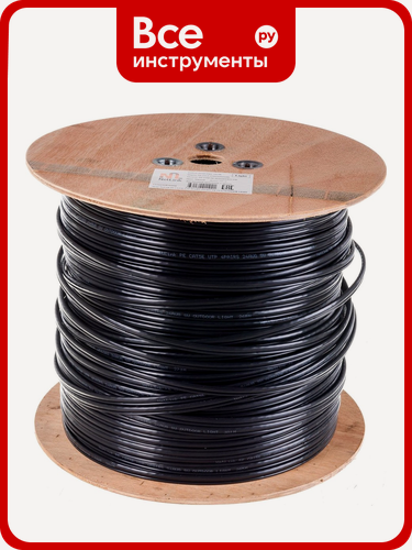 Изображение товара Кабель с одножильным тросом Netlink омедненный NL-CCA UTP 4PR 24 AWG CAT5е 305м внешний УТ-00000566