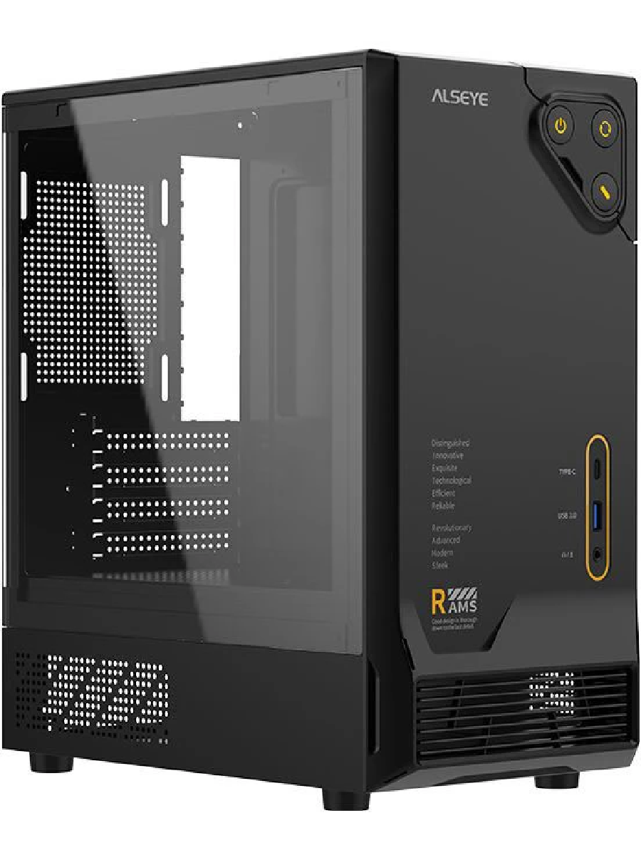 Корпус для ПК ALSEYE RAMS 1.0(Black)-Type C черный, Mini Tower без блока питания