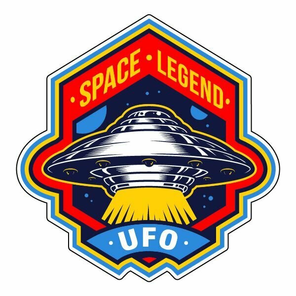 Наклейка Space Legend UFO / Космическая легенда НЛО 15х15 см