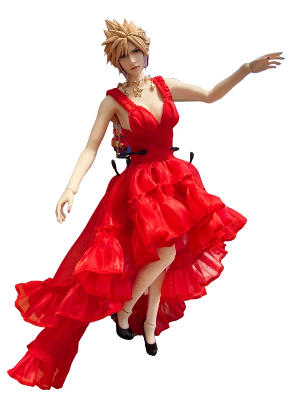 Платье для куклы QUYAYQ Красный, one dress red, 1 of 4 MSD