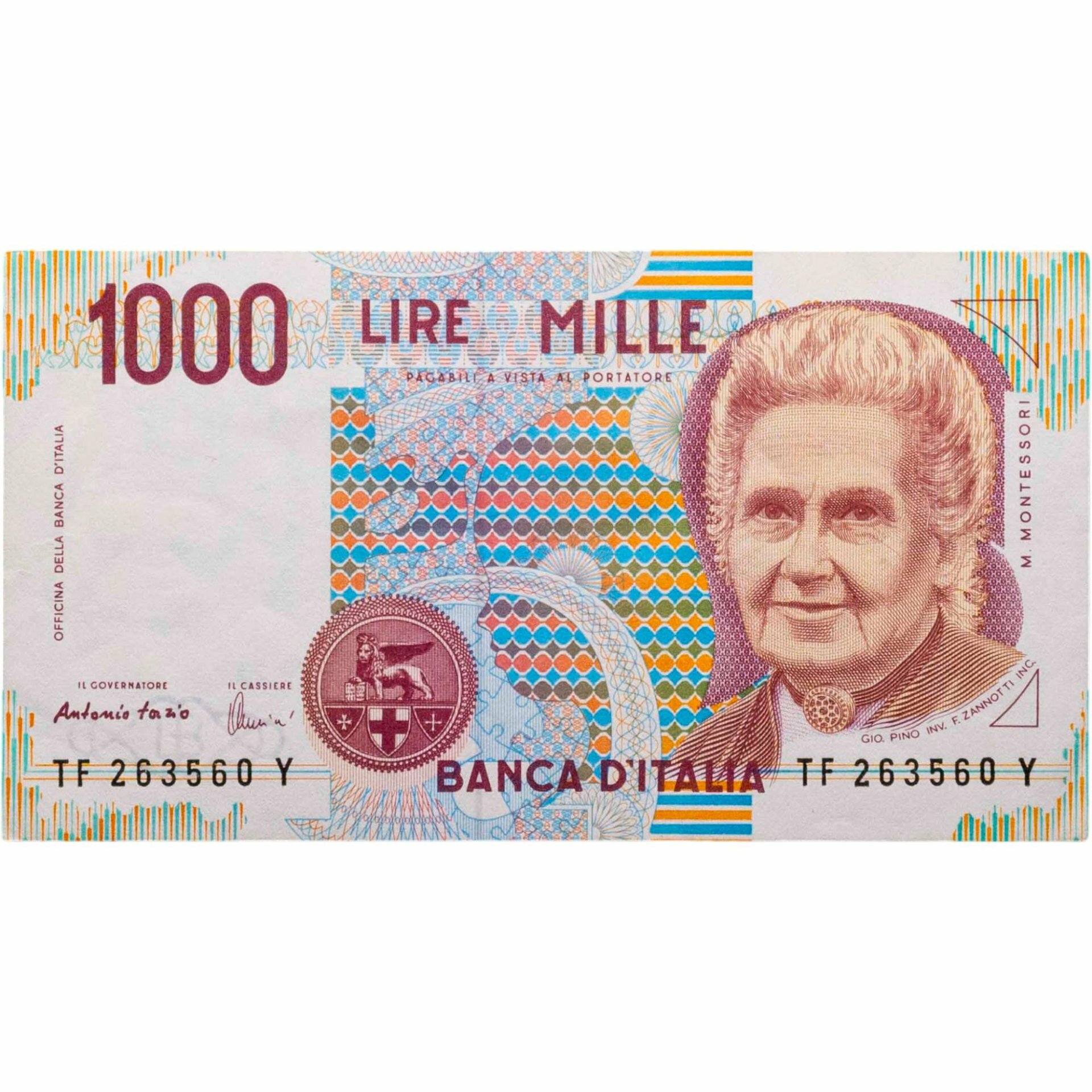 Италия 1000 Лир 1990 "Мария Монтессори Школа Монтессори"