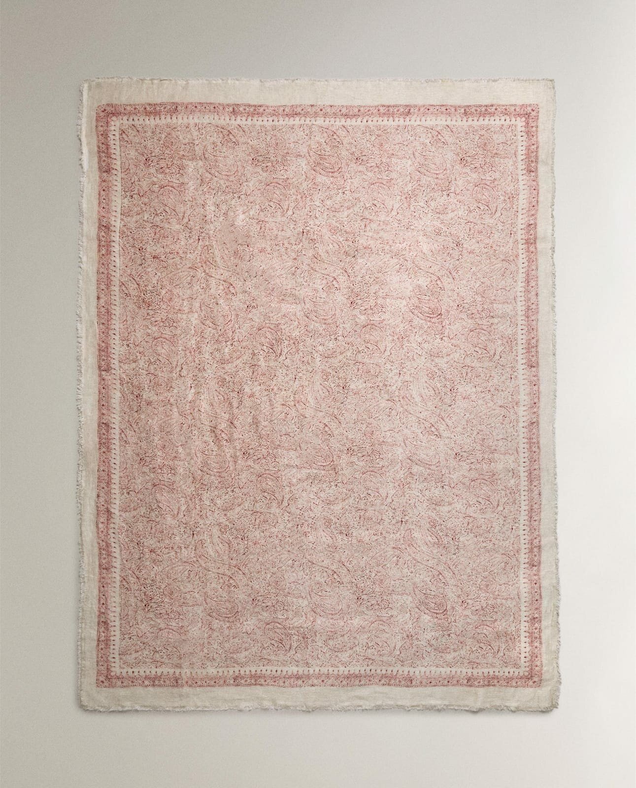 Плед ZARA HOME льняной плед пейсли, розовый, 140 x 190 см 6375/004/620-16
