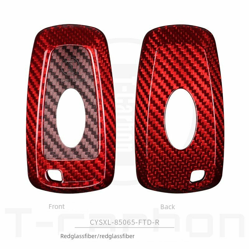 Карбоновая чехол для ключей Ford Mustang, Explorer, Mondeo, Edge и Mach-E, красный с вентиляционным дизайном,