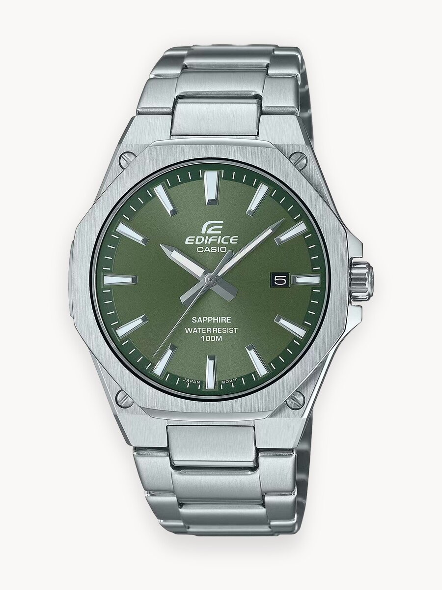 Наручные часы CASIO Edifice, зеленый, серебряный