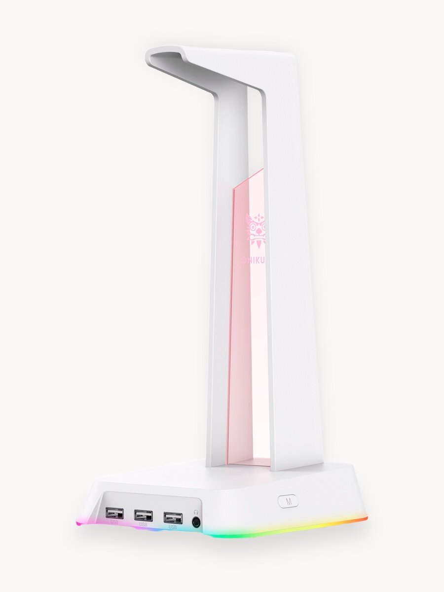 Подставка для наушников белая Onikuma ST-02 Oni White c RGB подсветкой