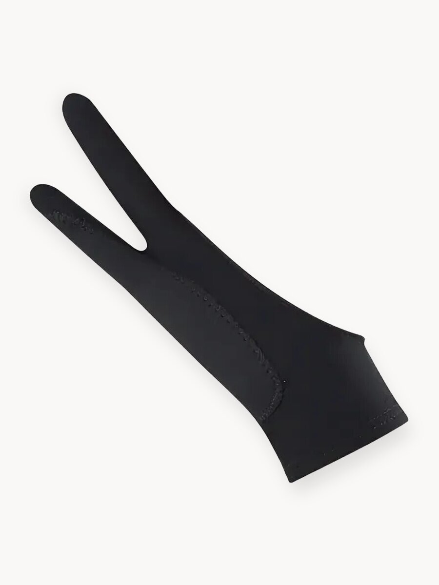 Перчатка для рисования на графическом планшете, нейлон, антисенсор, 2 пальца, черная, размер M