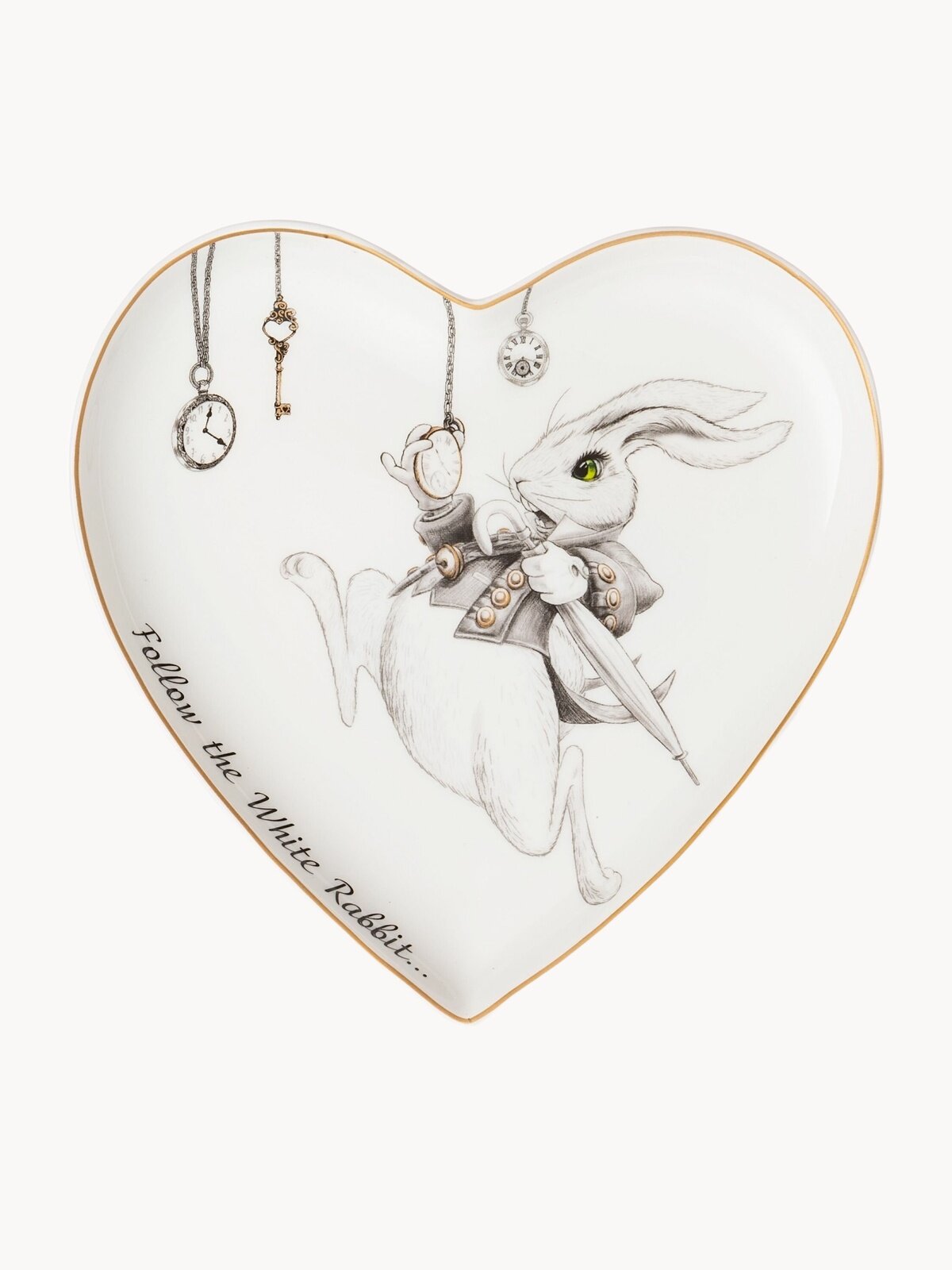 Тарелка Lefard "Wonderland", обеденная, 1 шт, в виде сердца, фарфоровая