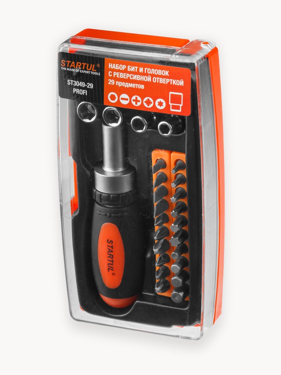 Набор инструментов 1/4" 6 граней 29 предметов STARTUL Profi (ST3049-29)