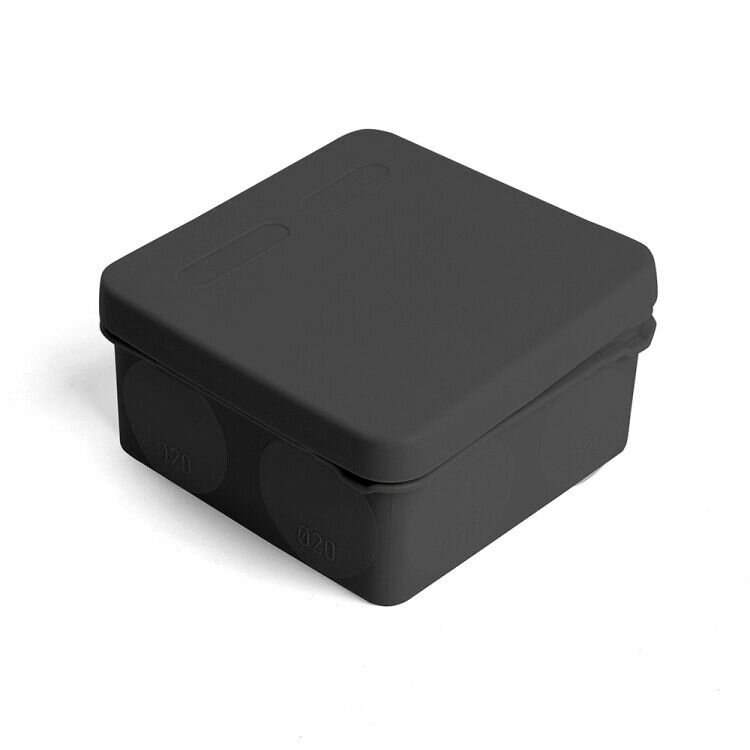 Коробка распределительная 80x80x40 для прямого монтажа 2-компонент. (HF) черная IP67 PLEXUP, KGN35-84-02-01
