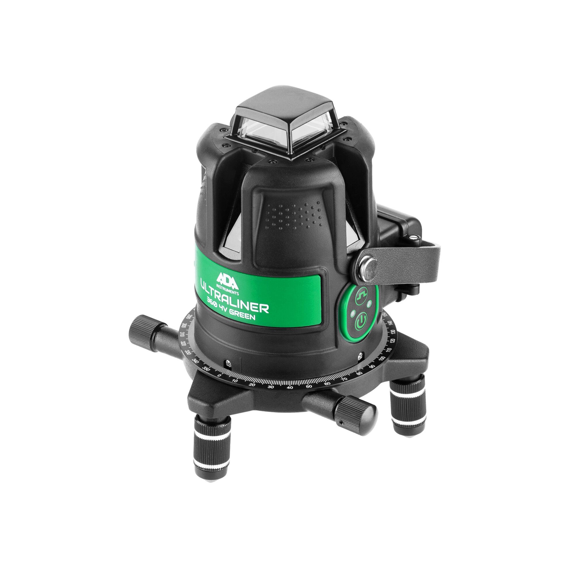 Лазерный уровень ADA ULTRALiner 360 4V (горизонтальный луч 360°, 4 вертикальных луча, точка отвеса, зеленый луч) — фото 1