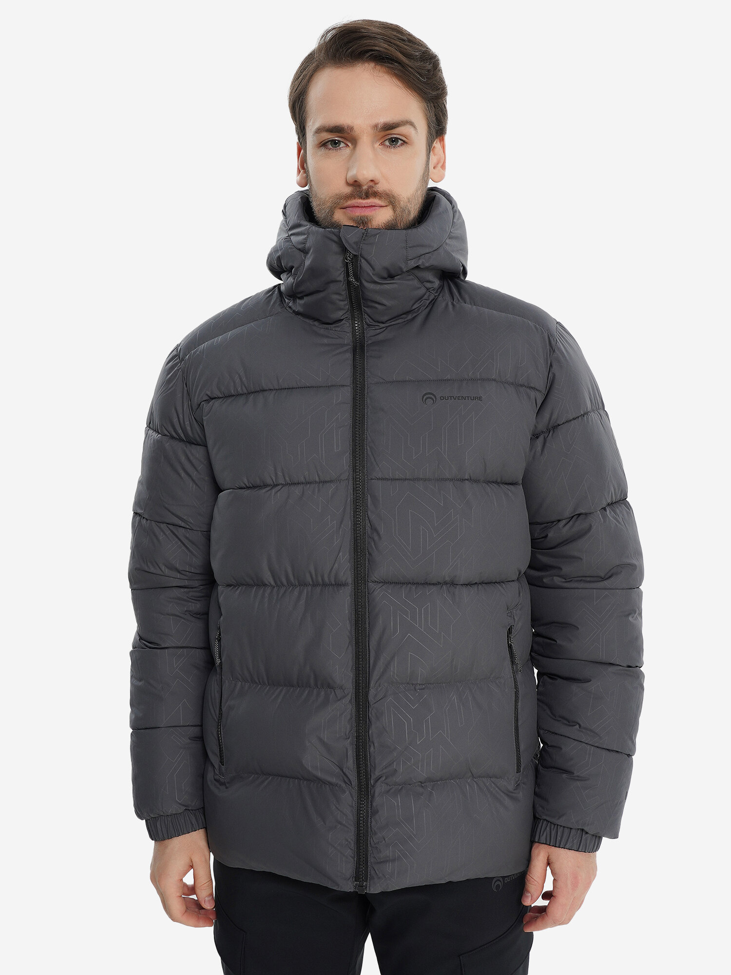 Пуховик OUTVENTURE, размер 56-58, серый — фото 1