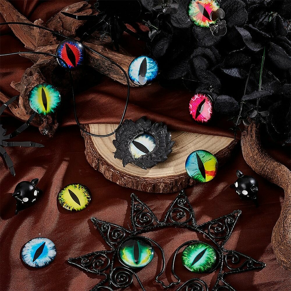 Глаза стеклянные кабошоны для игрушек 30мм 2шт — фото 1