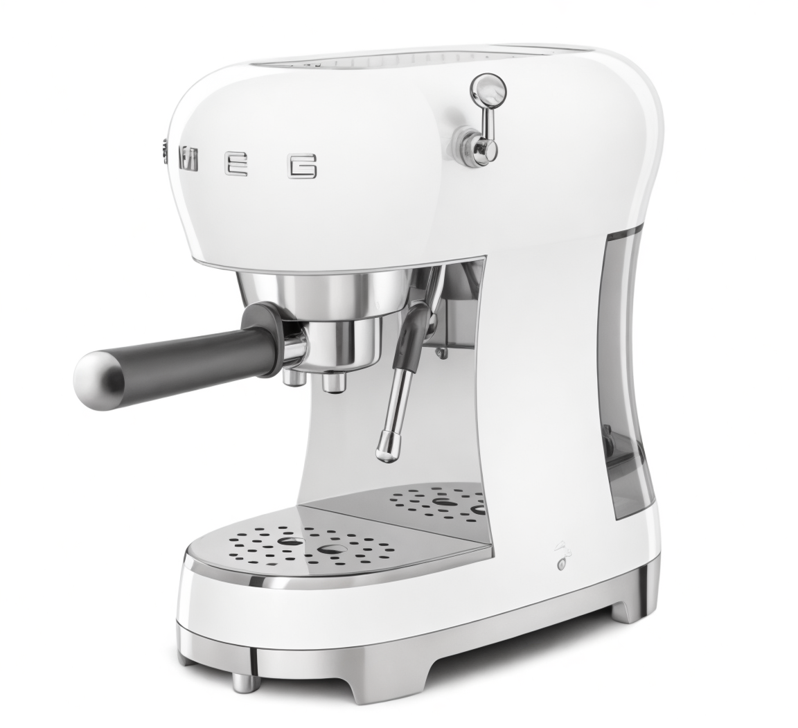 Рожковая эспрессо кофемашина Smeg ECF02WHEU одна чашка цвет белый