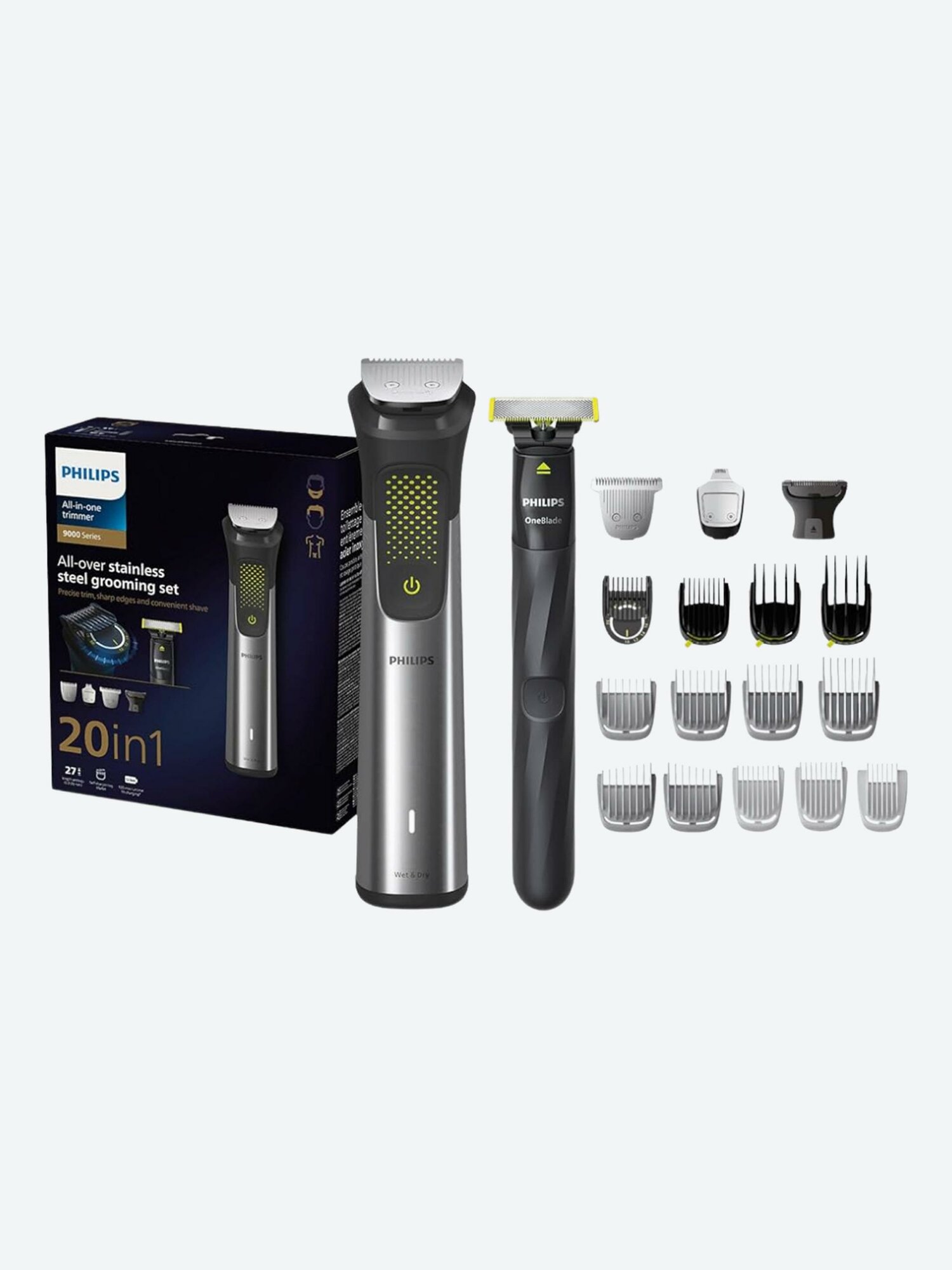 Триммер Philips МГ9553/15, серия 9000, для лица/головы/тела, 27 установок длины