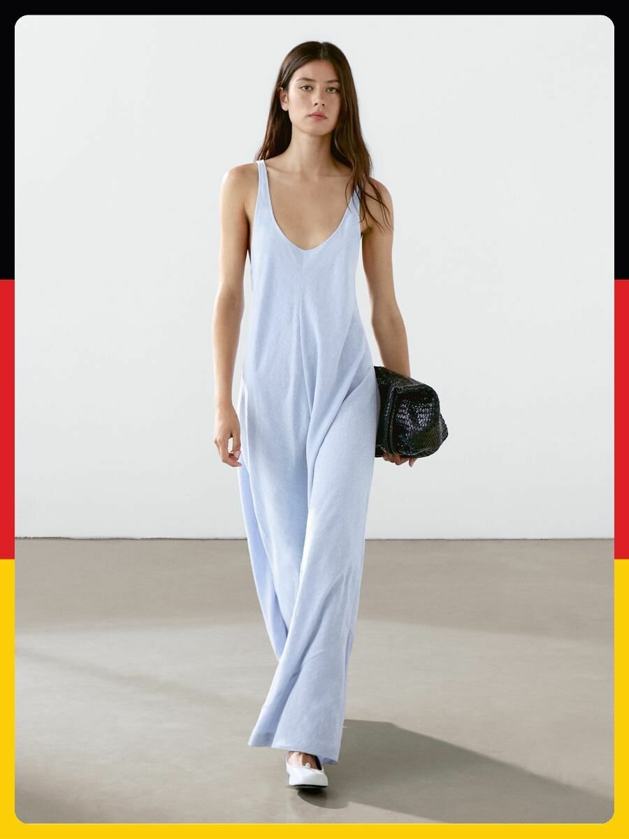 Платье Massimo Dutti Базовая коллекция, размер S, голубой