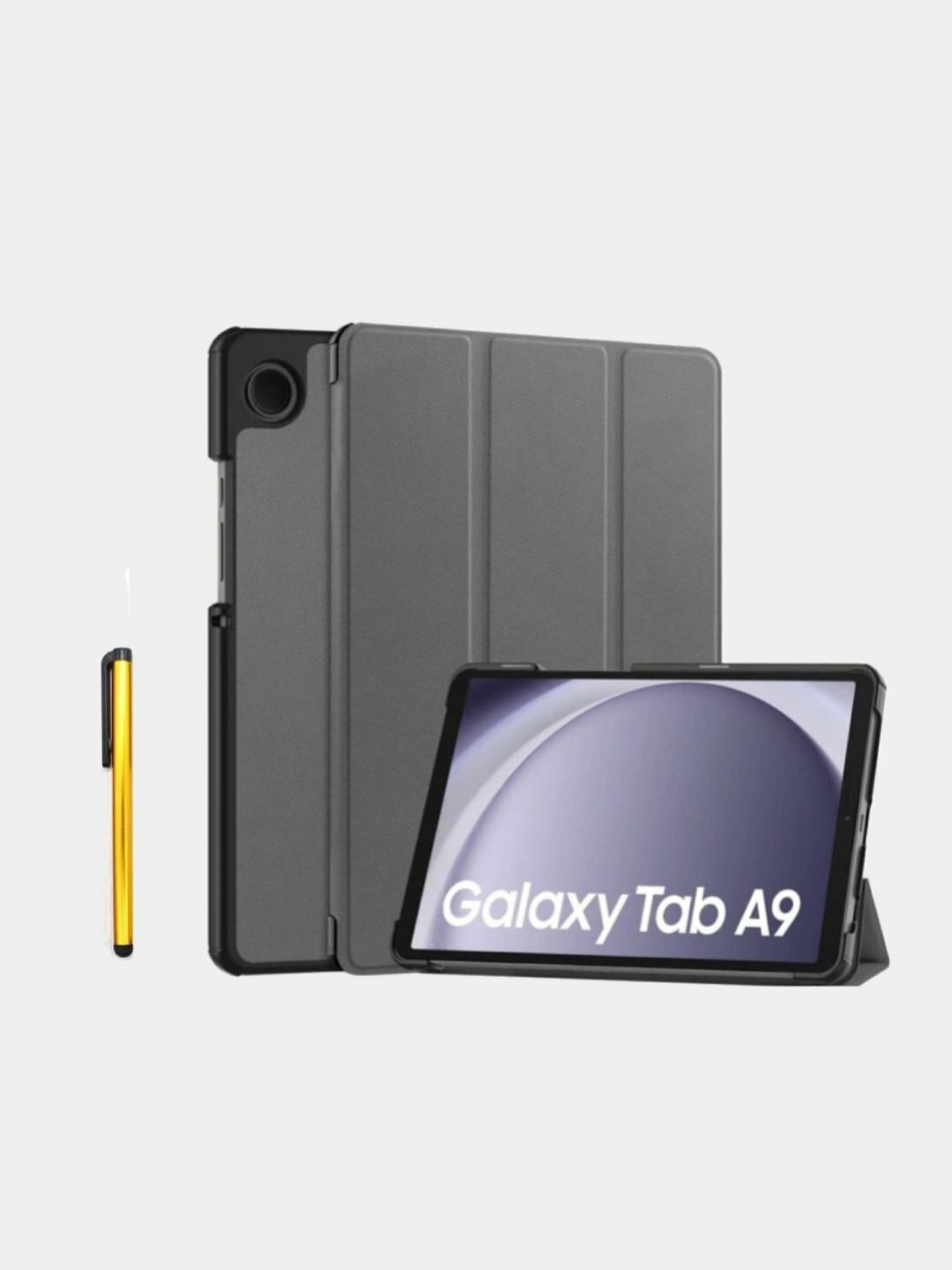 Защитный чехол для планшета Samsung Galaxy Tab A9 8.7" (трехсекционный складной дизайн), серый