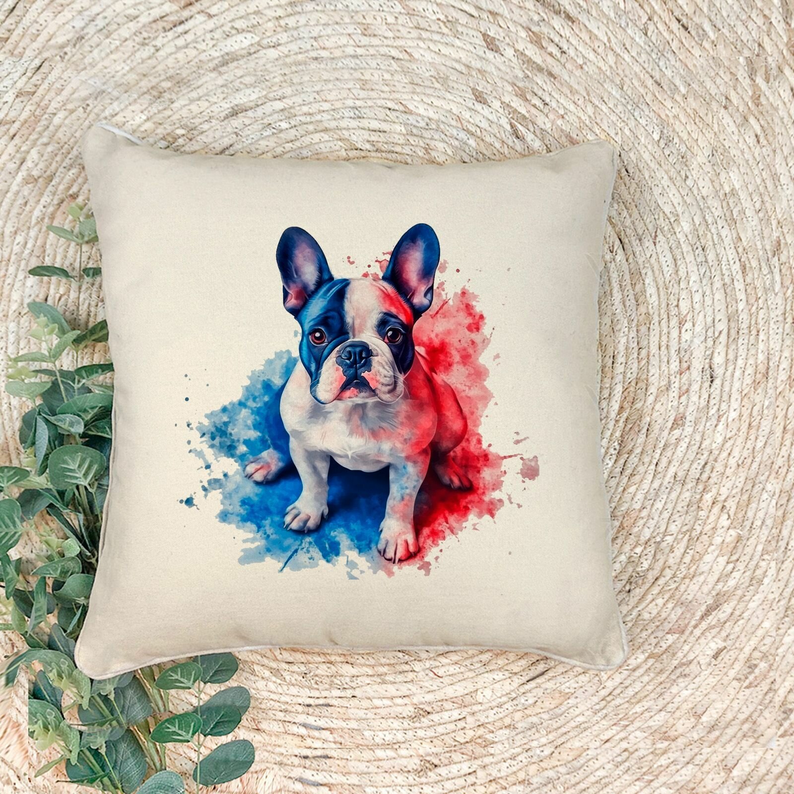 Наволочка для декоративной подушки "Грустный французский дог", 41*41 см