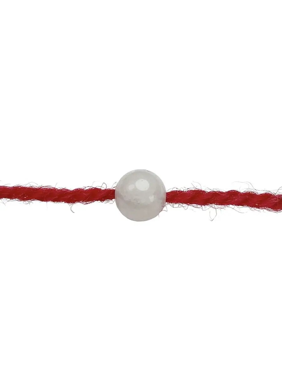 Браслет-нить GrowUp, кварц розовый, размер 35 см, красный — фото 1